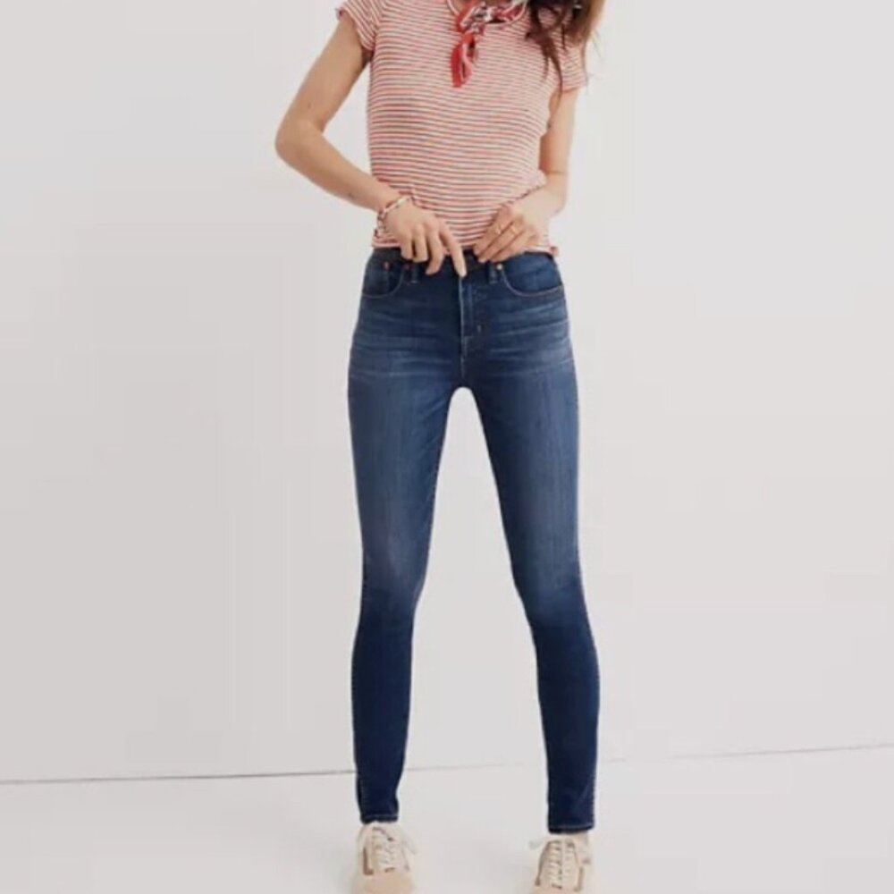 Madewell 10” High Rise Skinny Jeans Dark Wash Size 27 - Picture 2 of 9